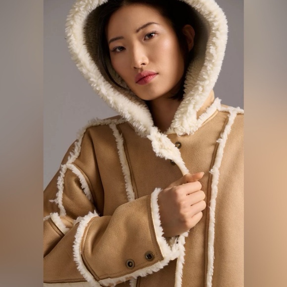 ANTHROPOLOGIE Pilcro Reversible Sherpa Coat - Picture 2 of 11